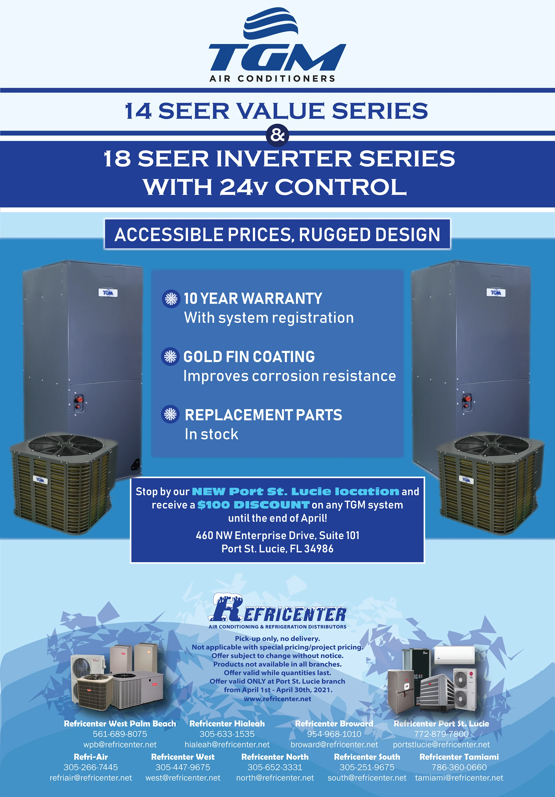REFRICENTER MARKETING — 14 seer refricenter