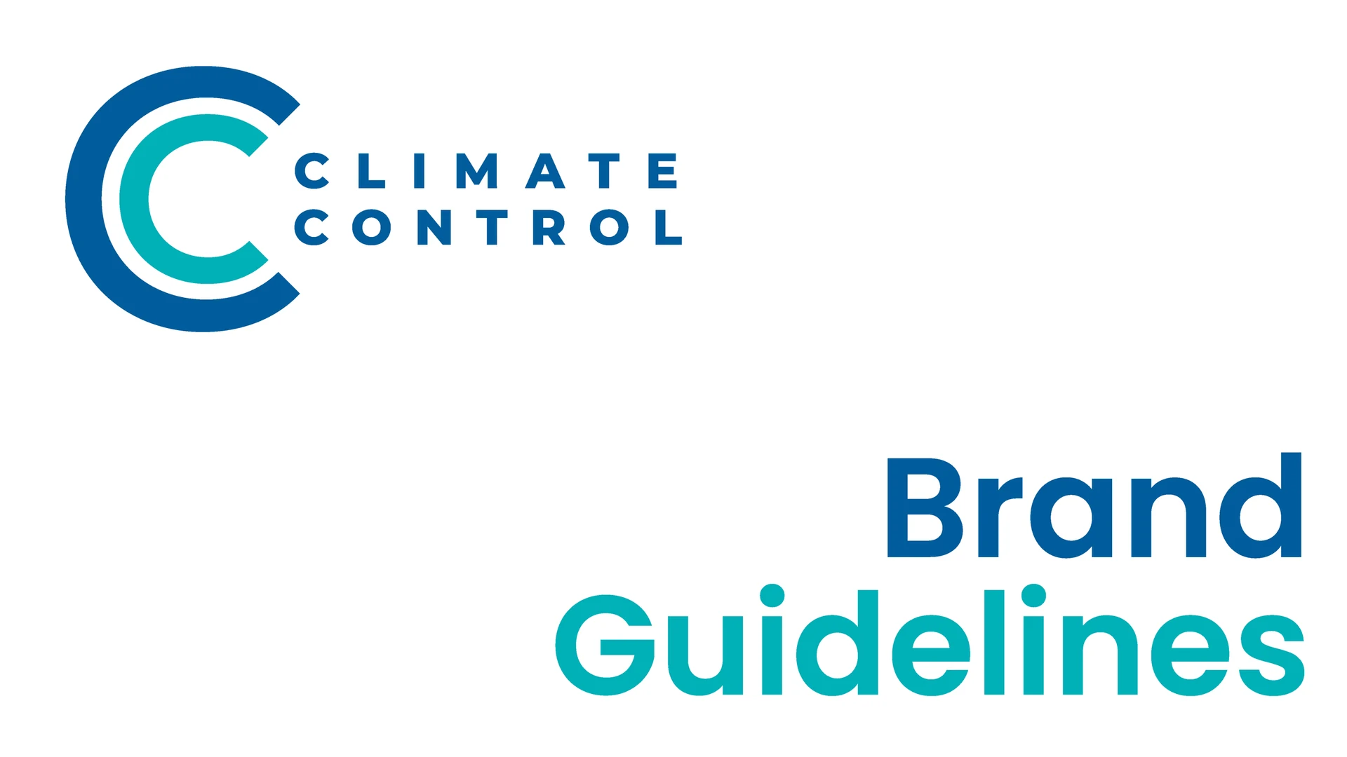 Climate Control Brand Guidelines — Climate Control Brand Guidelines Page 01