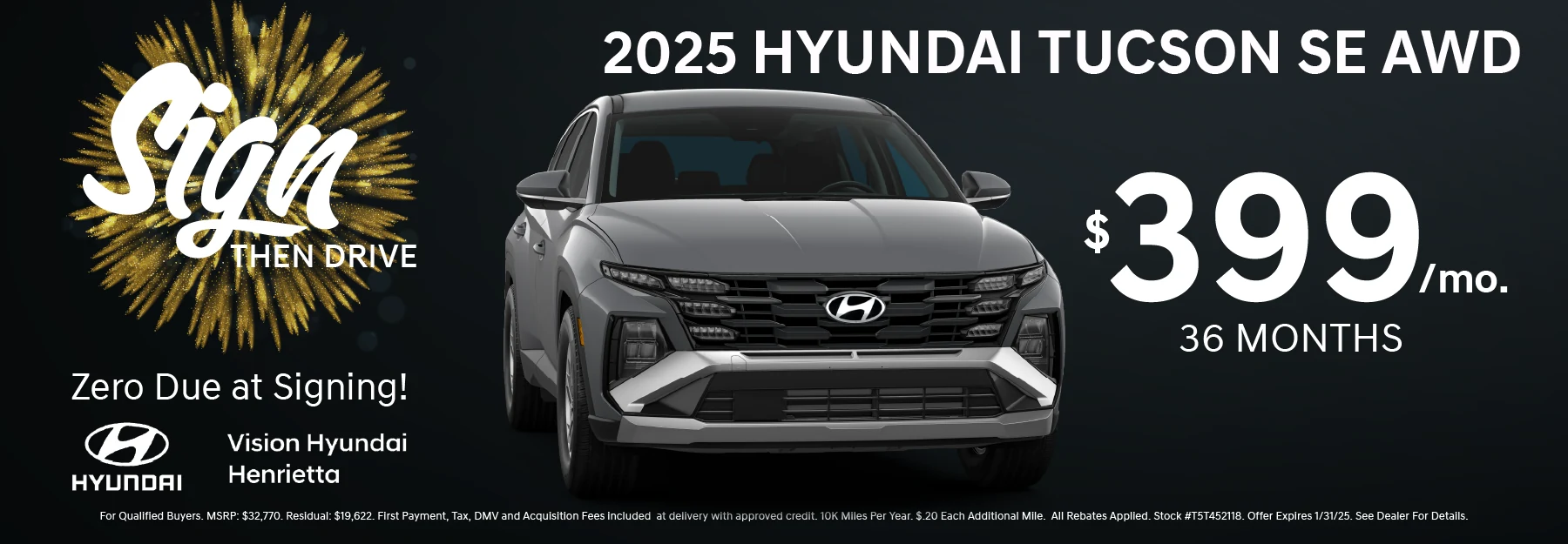 ATLANTIC COAST AUTOMOTIVE — VIHY Banner 01062025 Henrietta 2025 HYUNDAI TUCSON SE AWD 1800x625